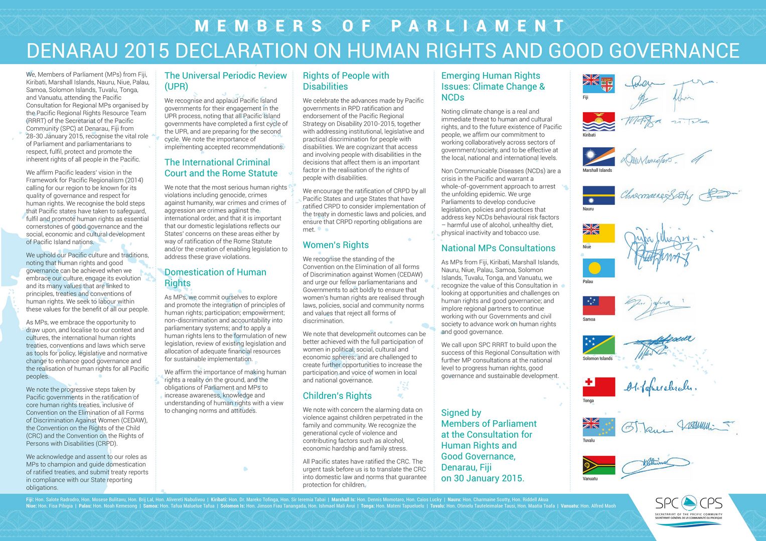 Kiribati Parliament endorses Pacific declaration on human rights for good governance