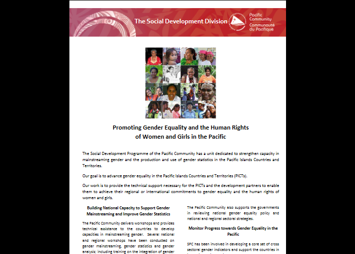 Promoting Gender Equality and the Human Rights of Women and Girls in the Pacific