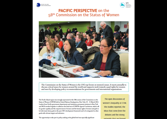 Pacific perspective on the 58th Commission on the Status of Women