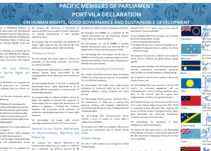 Port Vila Declaration on Human Rights, Good Governance, and Sustainable Development
